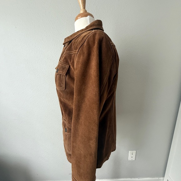 GAP Brown Suede Leather Jacket – Size Medium - Picture 3 of 4